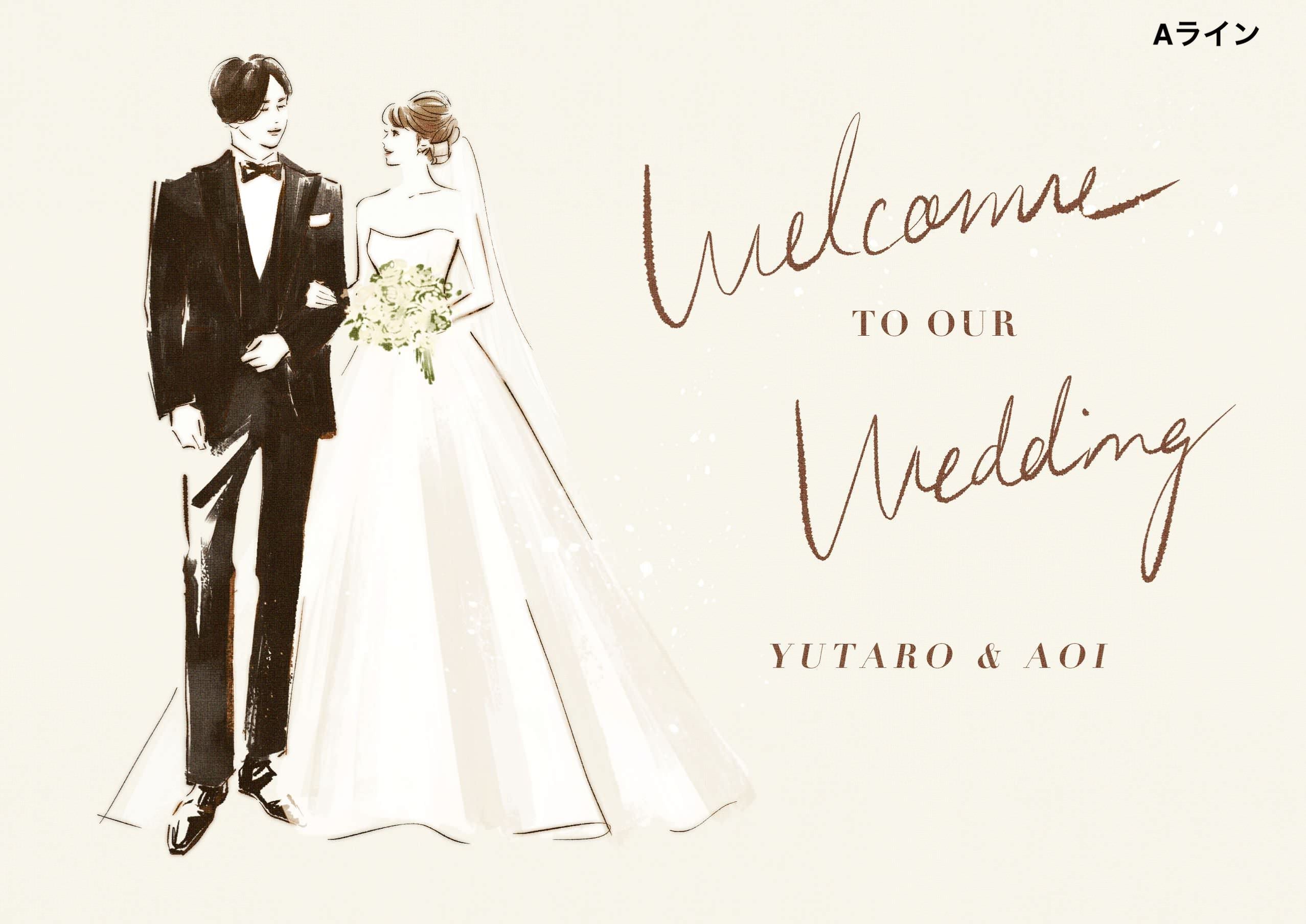 似顔絵ウェルカムボード 【A2サイズ・データ納品】 【結婚式