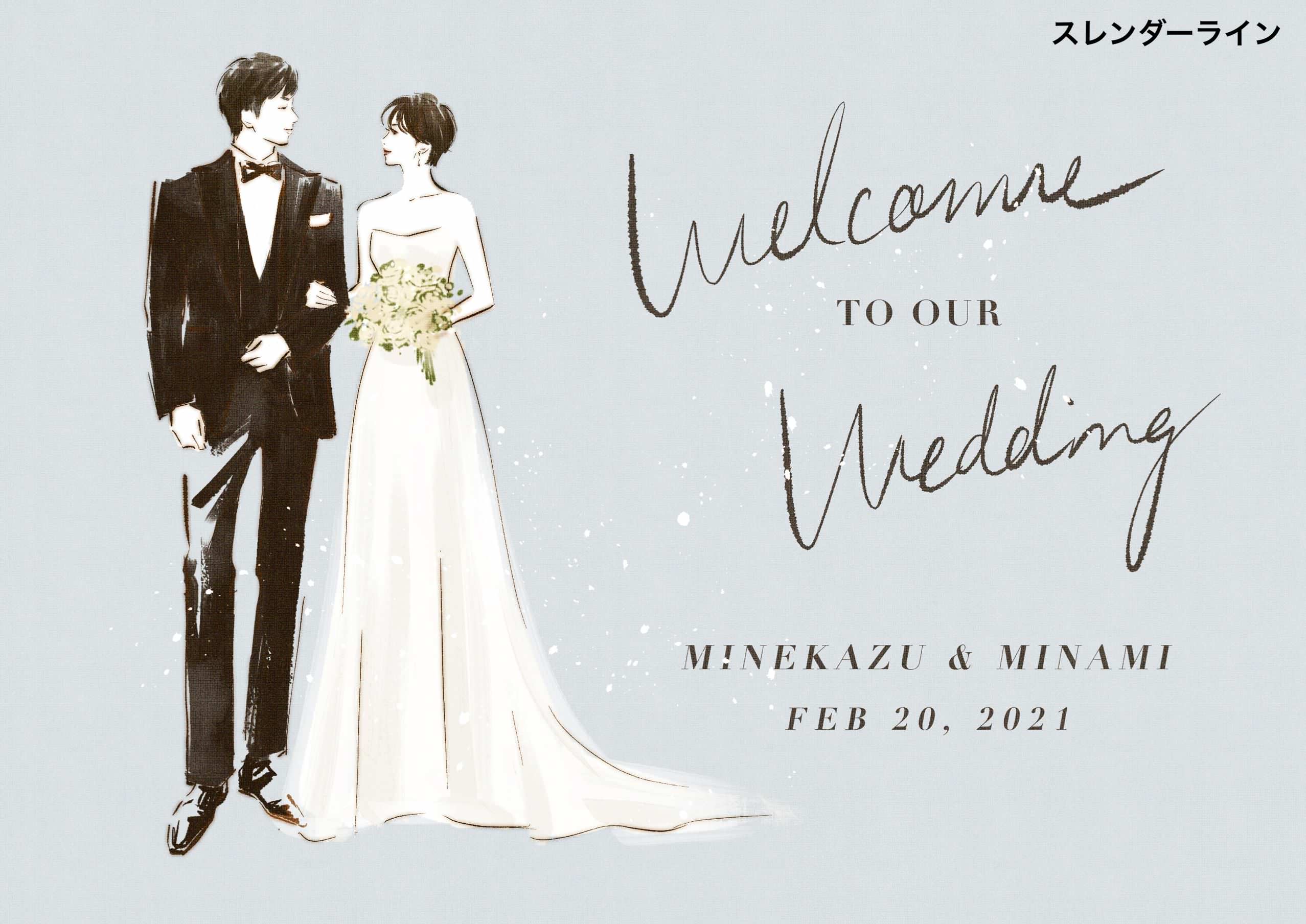 似顔絵特大パネル★結婚式　二次会　ウェルカムボード　似顔絵　結婚準備 wb001_6_11643c0b-26d4-405e-