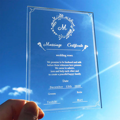 結婚証明書mini-シンプル- 【結婚証明書 オーダーメイド】