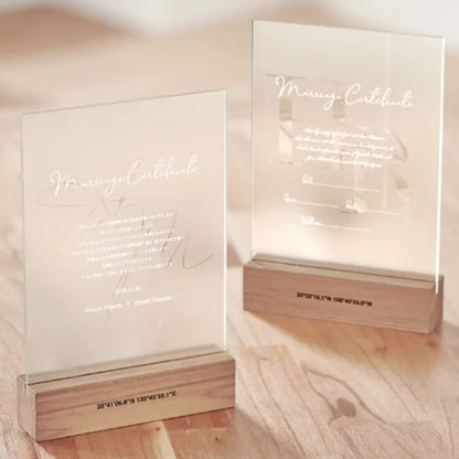 【結婚証明書】フロストタイプ DESIGN A イニシャルフォント B 【結婚証明書】