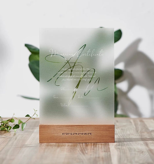 【結婚証明書】フロストタイプ DESIGN C イニシャルフォント A 【結婚証明書】