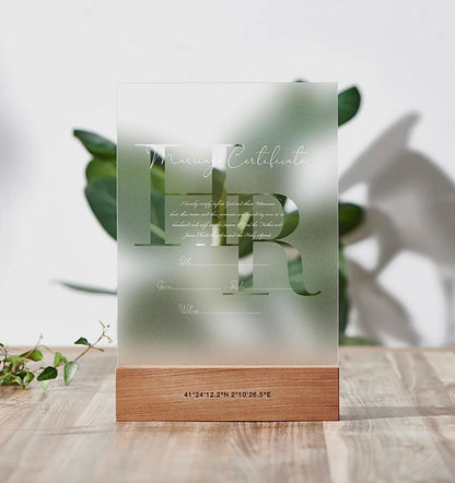 【結婚証明書】フロストタイプ DESIGN C イニシャルフォント B 【結婚証明書】