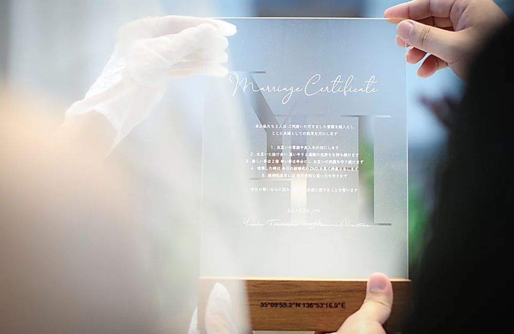 【結婚証明書】フロストタイプ DESIGN C イニシャルフォント B 【結婚証明書】