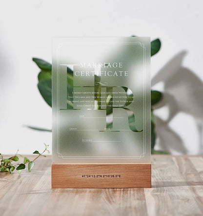 【結婚証明書】フロストタイプ DESIGN B イニシャルフォントB 【結婚証明書】