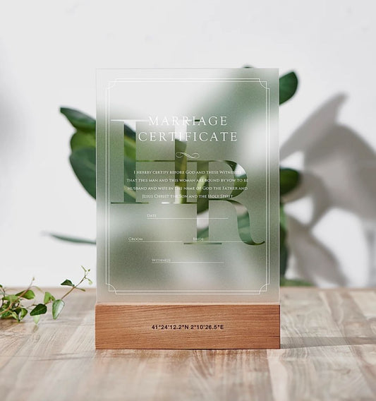 【結婚証明書】フロストタイプ DESIGN B イニシャルフォントB 【結婚証明書】