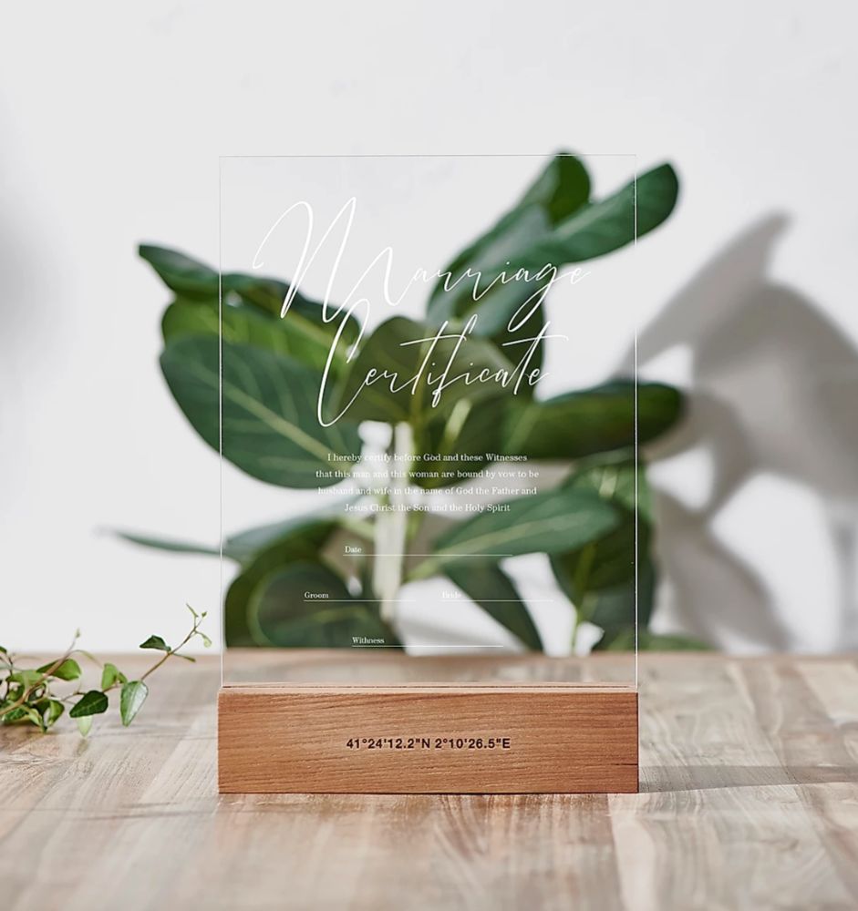 【結婚証明書】クリアタイプ DESIGN A 【結婚証明書】