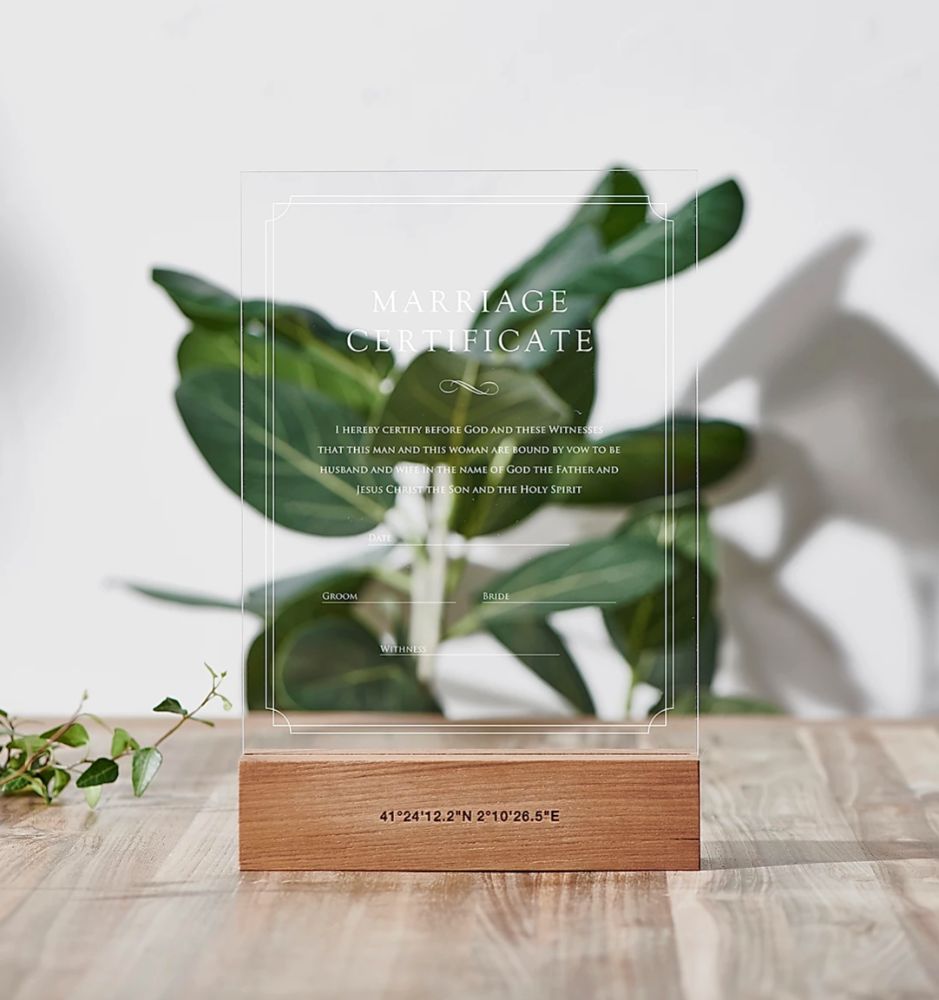 【結婚証明書】クリアタイプ DESIGN B 【結婚証明書】