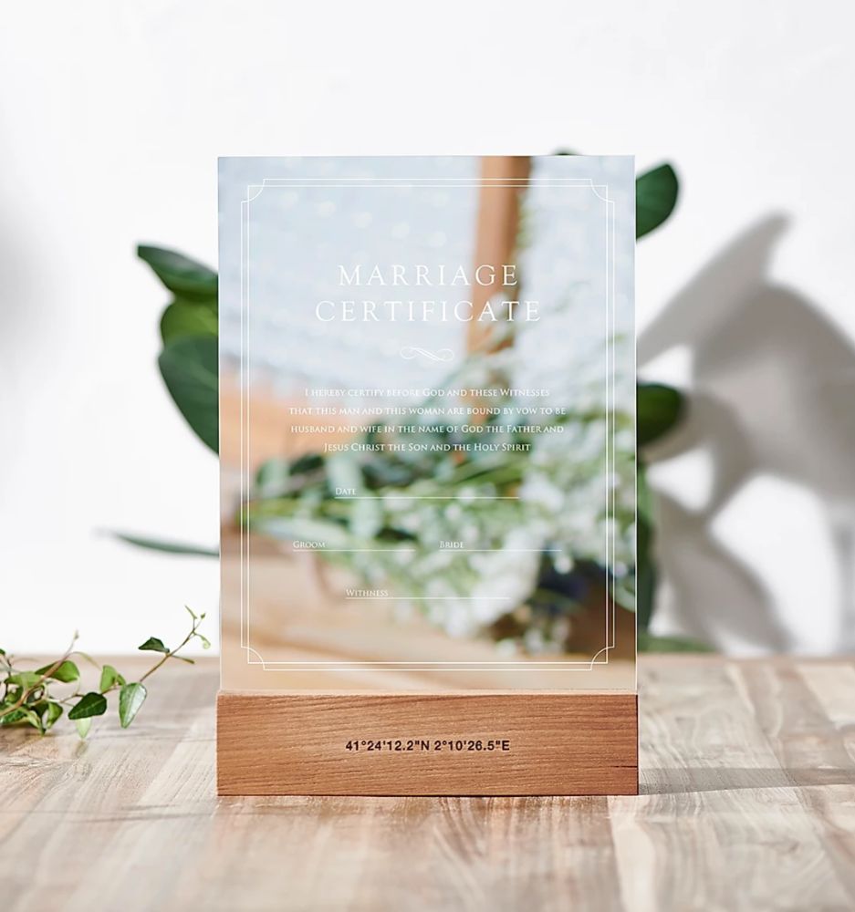 【結婚証明書】ミラータイプ DESIGN B 【結婚証明書】