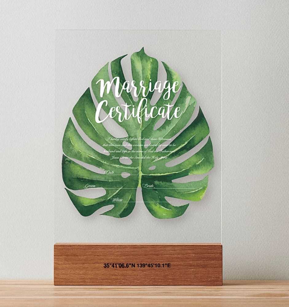 【結婚証明書】モンステラ 【結婚証明書】