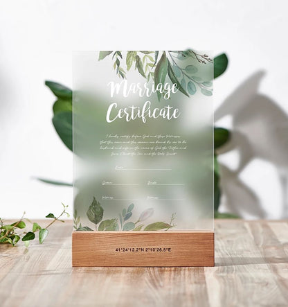 【結婚証明書】ボタニカル 【結婚証明書】