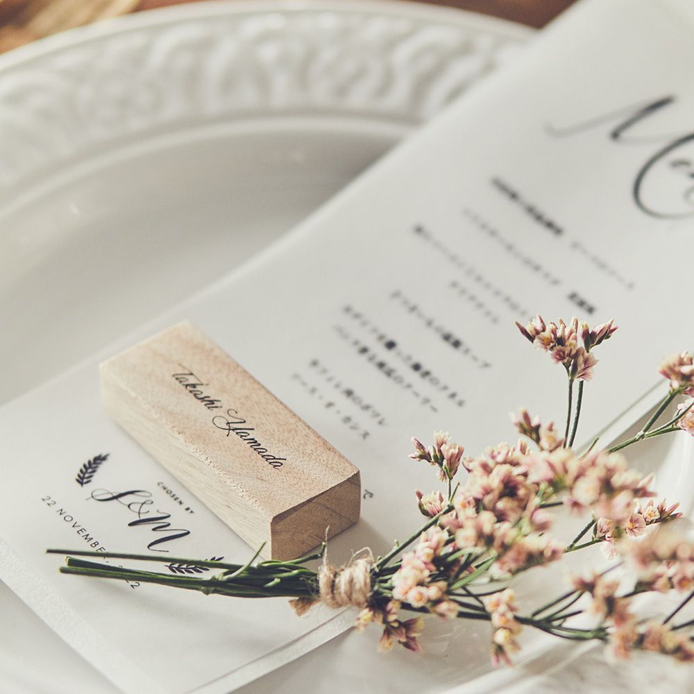 【結婚式 席札】ウッドブロック【結婚式 ペーパー 席札】