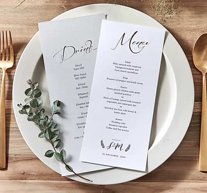 【結婚式メニュー】ナチュラルモダン【結婚式 ペーパー メニュー表】