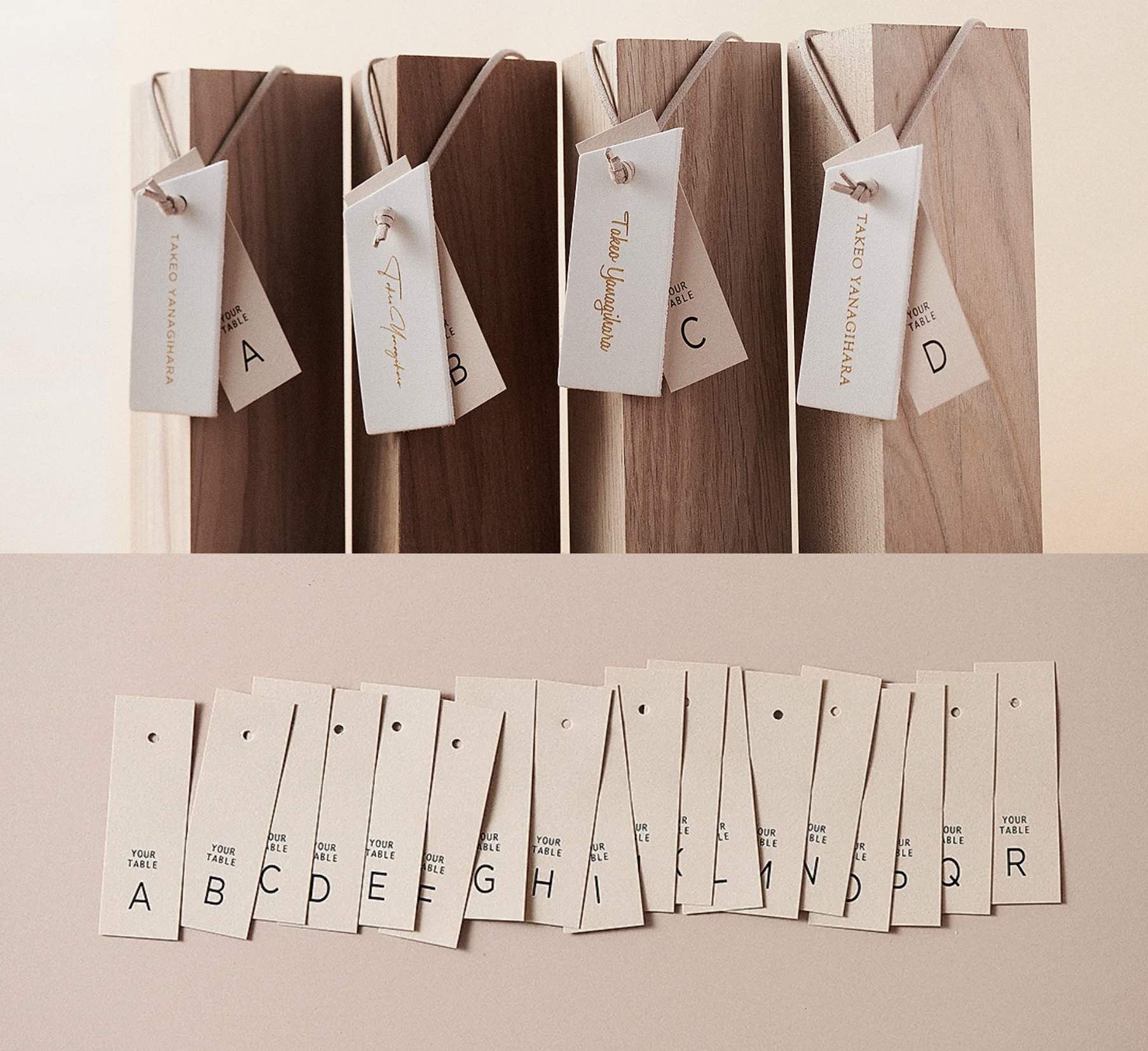 結婚式 席札 エスコートカード】レザータグ席札 白革 – 結婚式準備