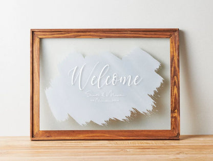 ウッドフレーム ウェルカムボード DESIGN A gray 【結婚式 ウェルカムボード オーダーメイド】