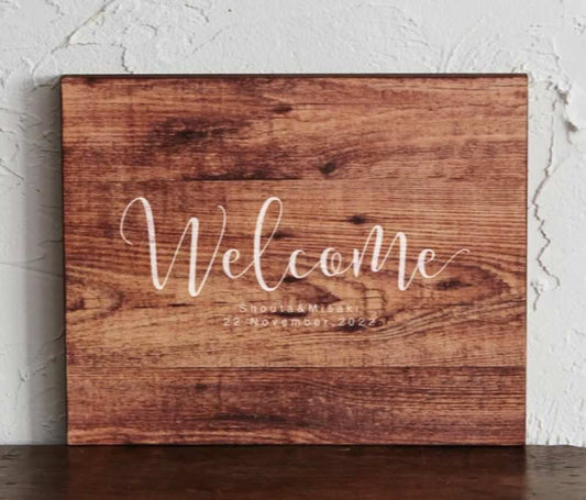【ウェルカムボード】ナチュラル デザインJラフブラウン 【結婚式 ウェルカムボード オーダーメイド】