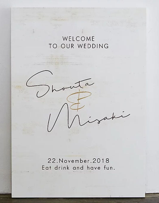 【ウェルカムボード】ナチュラル デザインMホワイト 【結婚式 ウェルカムボード オーダーメイド】