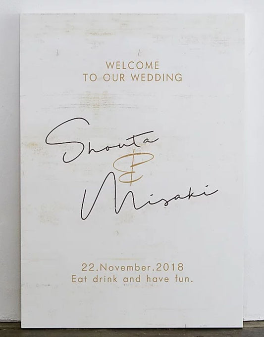 【ウェルカムボード】ナチュラル デザインMホワイトベージュ 【結婚式 ウェルカムボード オーダーメイド】