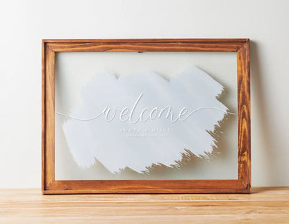 ウッドフレーム ウェルカムボード DESIGN B gray 【結婚式 ウェルカムボード オーダーメイド】