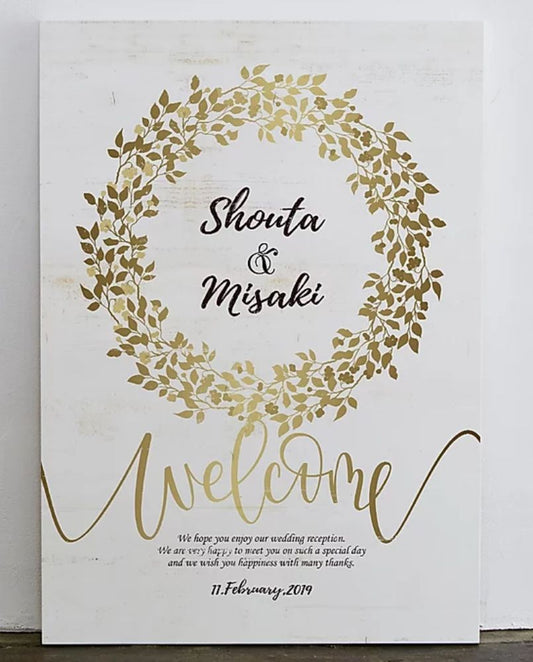 【ウェルカムボード】ナチュラル デザインNホワイト 【結婚式 ウェルカムボード オーダーメイド】