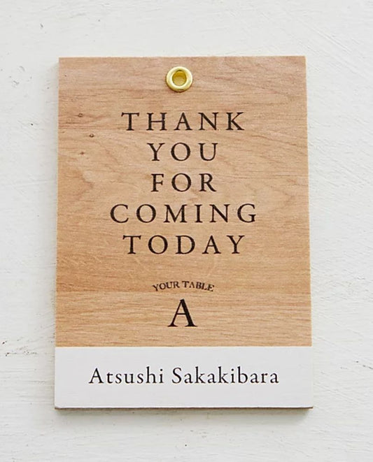 【結婚式 ペーパー】木製エスコートタグ DESIGN B 裏面メニュー表