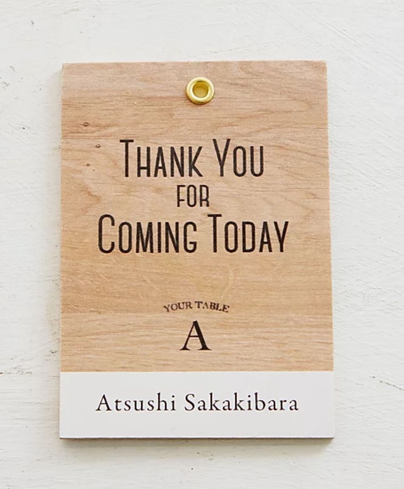 【結婚式 ペーパー】木製エスコートタグ DESIGN C 裏面メニュー表