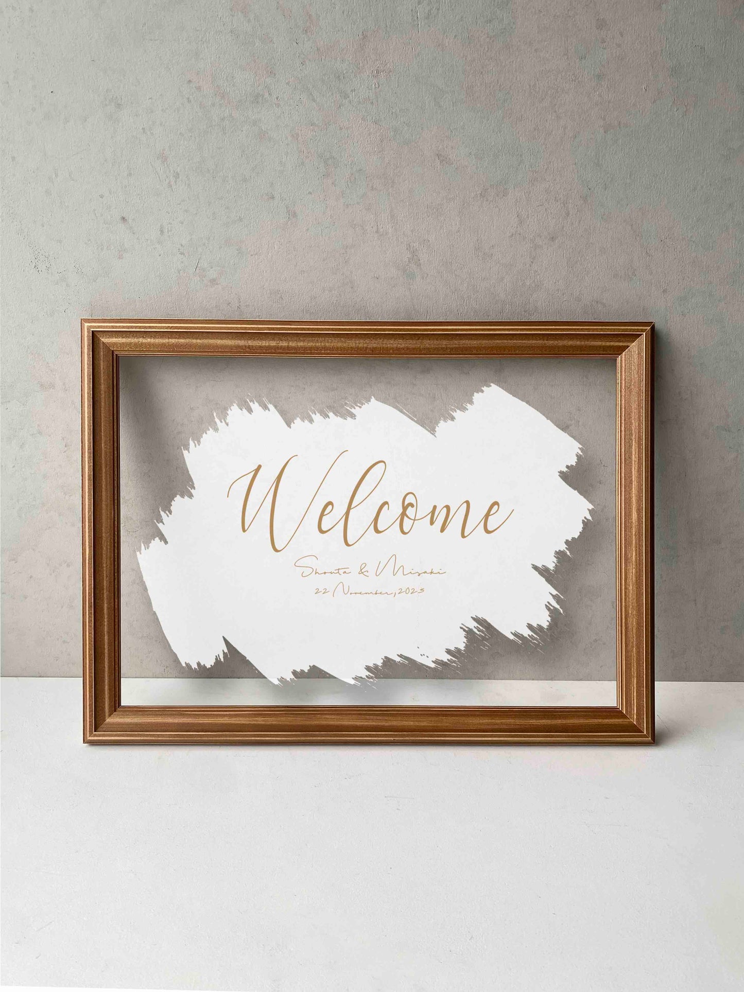 【ウェルカムボード】ウッドフレームDESIGN A whitebeige 【結婚式 ウェルカムボード オーダーメイド】