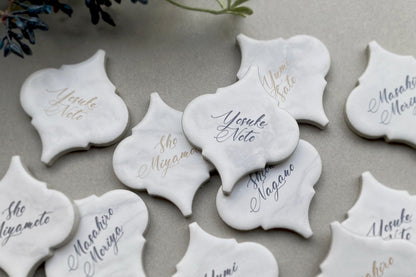 【結婚式 席札】タイル(大理石柄)【結婚式 ペーパー 席札】