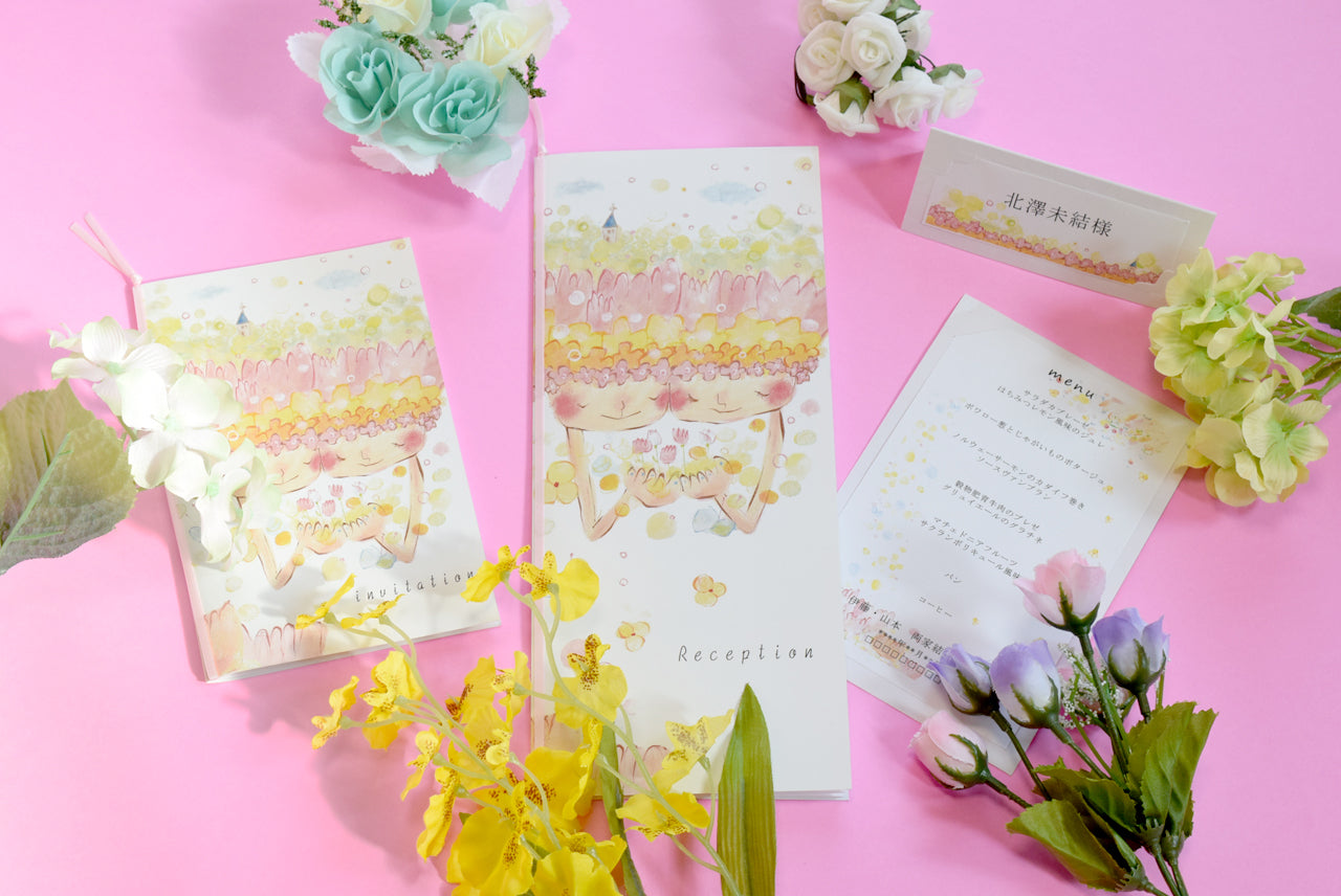 【結婚式 席次表 大人数専用】やさしい時間 (印刷込み)【結婚式 ペーパー 席次表】