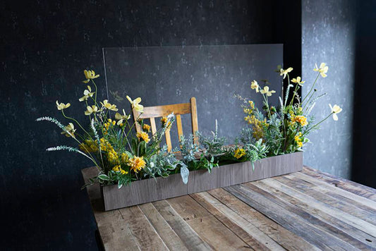 【アーティフィシャルフラワー 】卓上アクリルパーテーション イエロー 関東配送限定 【結婚式 ウェルカムボード】