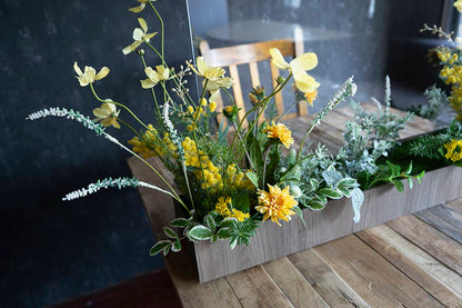 【アーティフィシャルフラワー 】卓上アクリルパーテーション イエロー 関東配送限定 【結婚式 ウェルカムボード】