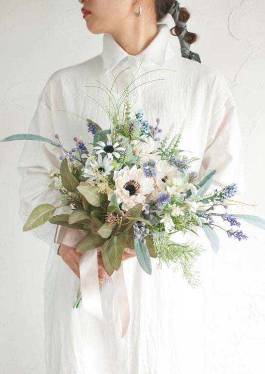 【造花】Natural-Chicクラッチブーケ 【結婚式 フラワー 造花 ブーケ ブートニア】