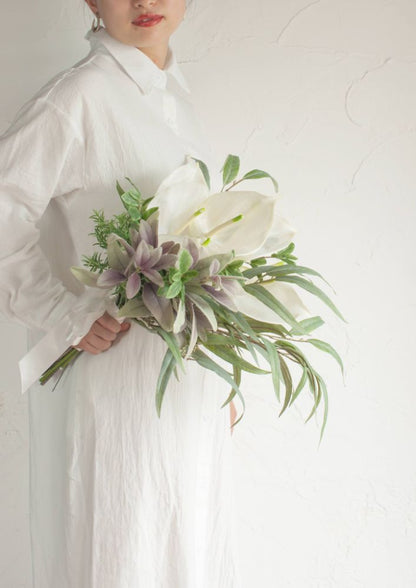 【造花】Rustic-Urban アンスリュームのクラッチブーケ 【結婚式 フラワー 造花 ブーケ ブートニア】