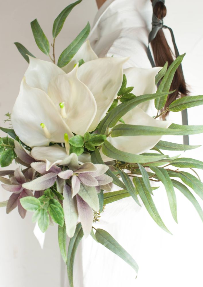 【造花】Rustic-Urban アンスリュームのクラッチブーケ 【結婚式 フラワー 造花 ブーケ ブートニア】