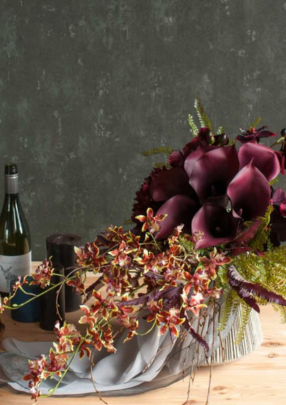 【造花】Luxury-Modern カラーとダリア ボルドーカラーブーケ 【結婚式 フラワー 造花 ブーケ ブートニア】