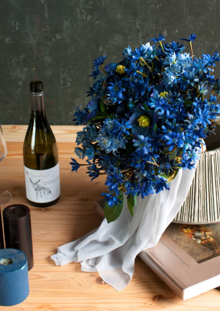 【造花】Classical-Modern サムシングブルーのブーケ 【結婚式 フラワー 造花 ブーケ ブートニア】