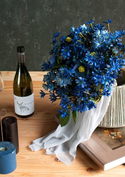 【造花】Classical-Modern サムシングブルーのブーケ 【結婚式 フラワー 造花 ブーケ ブートニア】