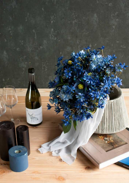 【造花】Classical-Modern サムシングブルーのブーケ 【結婚式 フラワー 造花 ブーケ ブートニア】