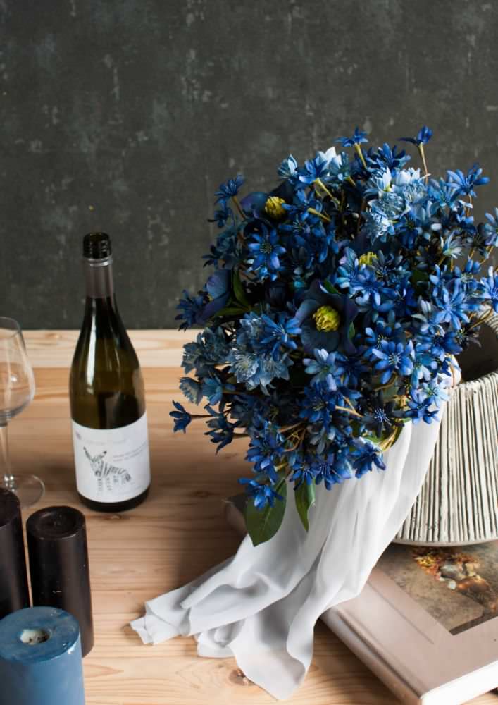 【造花】Classical-Modern サムシングブルーのブーケ 【結婚式 フラワー 造花 ブーケ ブートニア】