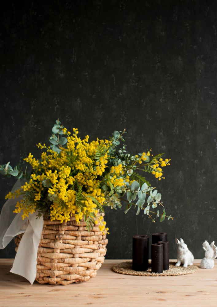 【造花】Natural-Garden ミモザとユーカリのグランブーケ 【結婚式 フラワー 造花 ブーケ ブートニア】