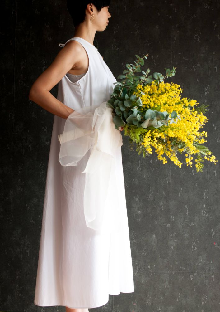 【造花】Natural-Garden ミモザとユーカリのグランブーケ 【結婚式 フラワー 造花 ブーケ ブートニア】