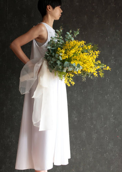 【造花】Natural-Garden ミモザとユーカリのグランブーケ 【結婚式 フラワー 造花 ブーケ ブートニア】