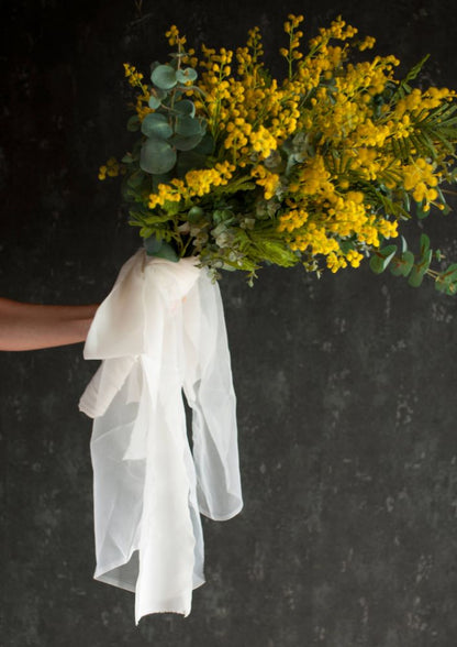 【造花】Natural-Garden ミモザとユーカリのグランブーケ 【結婚式 フラワー 造花 ブーケ ブートニア】