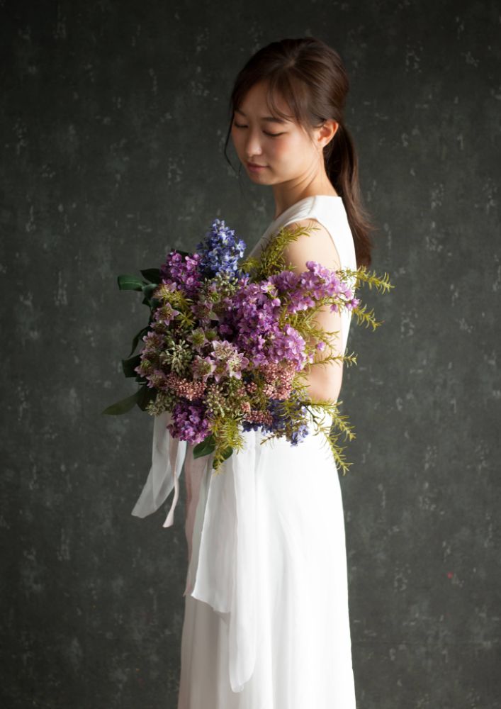 造花】Urban-Rastic 赤紫のライラックブーケ 【結婚式 フラワー 造花