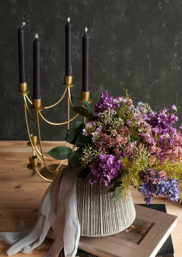 【造花】Urban-Rastic 赤紫のライラックブーケ 【結婚式 フラワー 造花 ブーケ ブートニア】