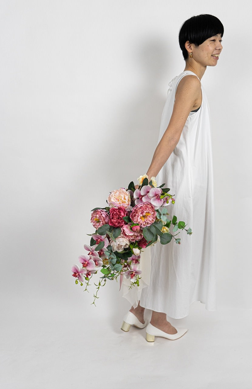 【造花】海外風ミックスカラーの笑顔が輝くブーケ 【結婚式 フラワー 造花 ブーケ ブートニア】