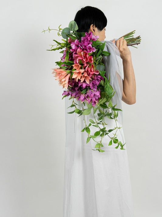 【造花】ビーチや青空の下が合うビビットピンクのブーケ ブーゲンビリア 【結婚式 フラワー 造花 ブーケ ブートニア】