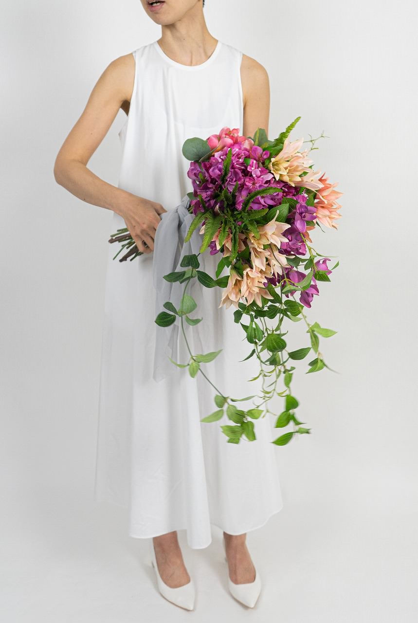 【造花】ビーチや青空の下が合うビビットピンクのブーケ ブーゲンビリア 【結婚式 フラワー 造花 ブーケ ブートニア】