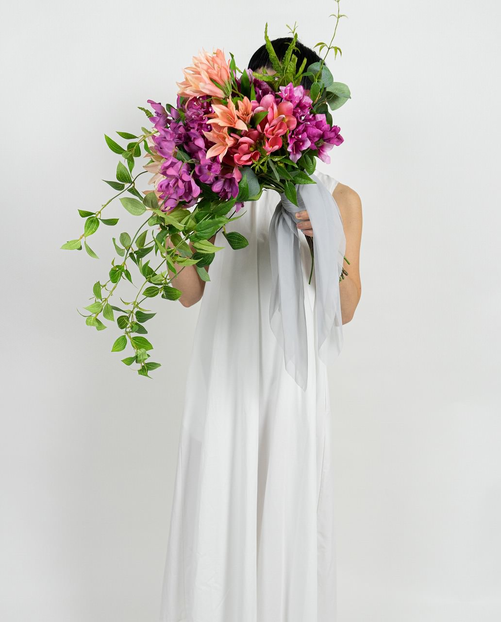 【造花】ビーチや青空の下が合うビビットピンクのブーケ ブーゲンビリア 【結婚式 フラワー 造花 ブーケ ブートニア】