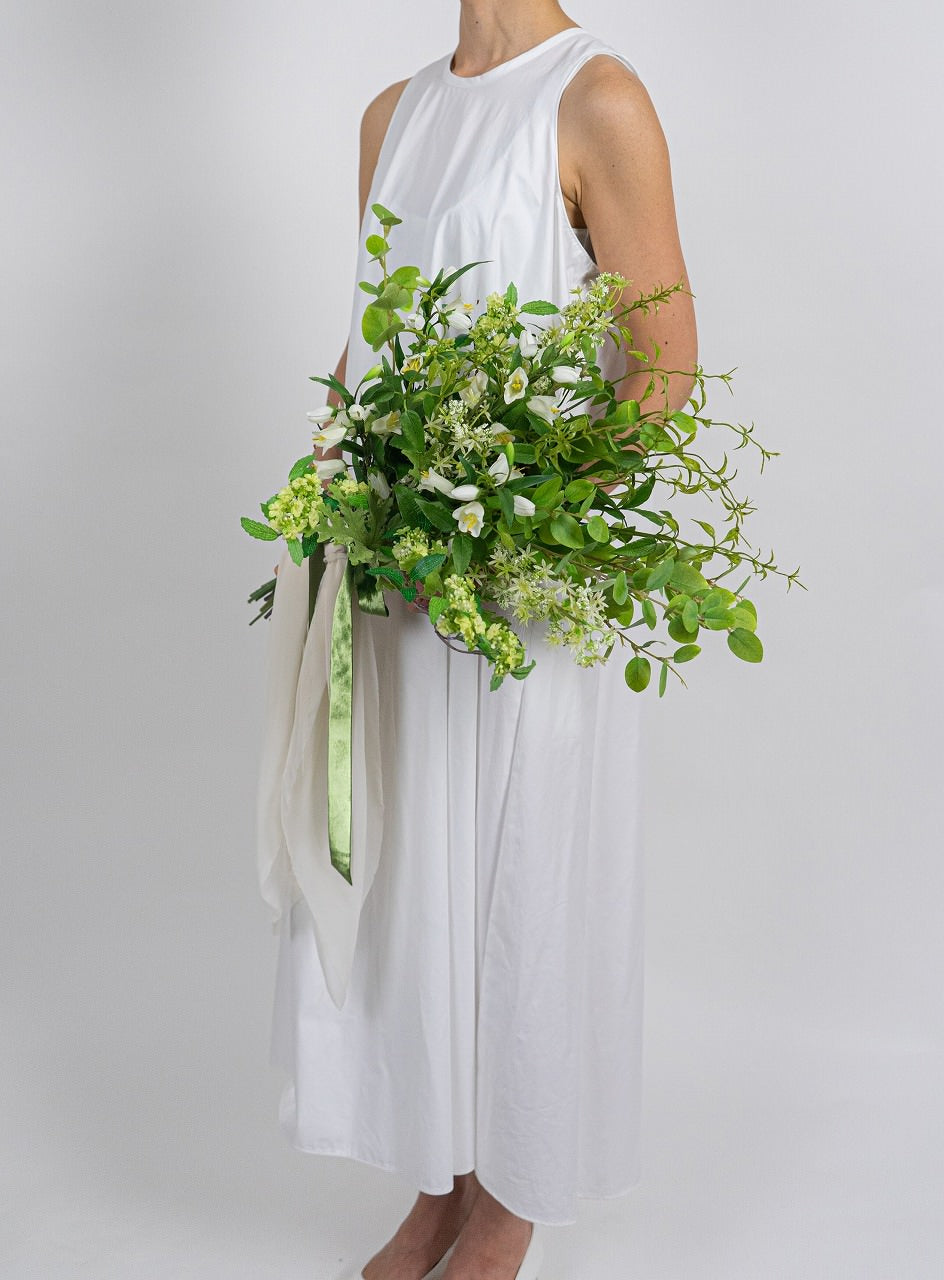 【造花】グリーン使いがおしゃれ 瑞々しいナチュラルなブーケ 【結婚式 フラワー 造花 ブーケ ブートニア】