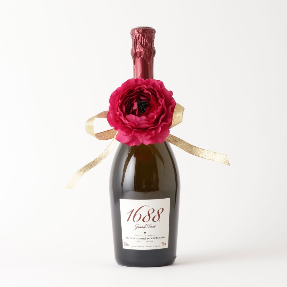 1688 Grand Rosé フラワーセット　フランス製ノンアルコール・スパークリング　【結婚式　ギフト　飲み物】